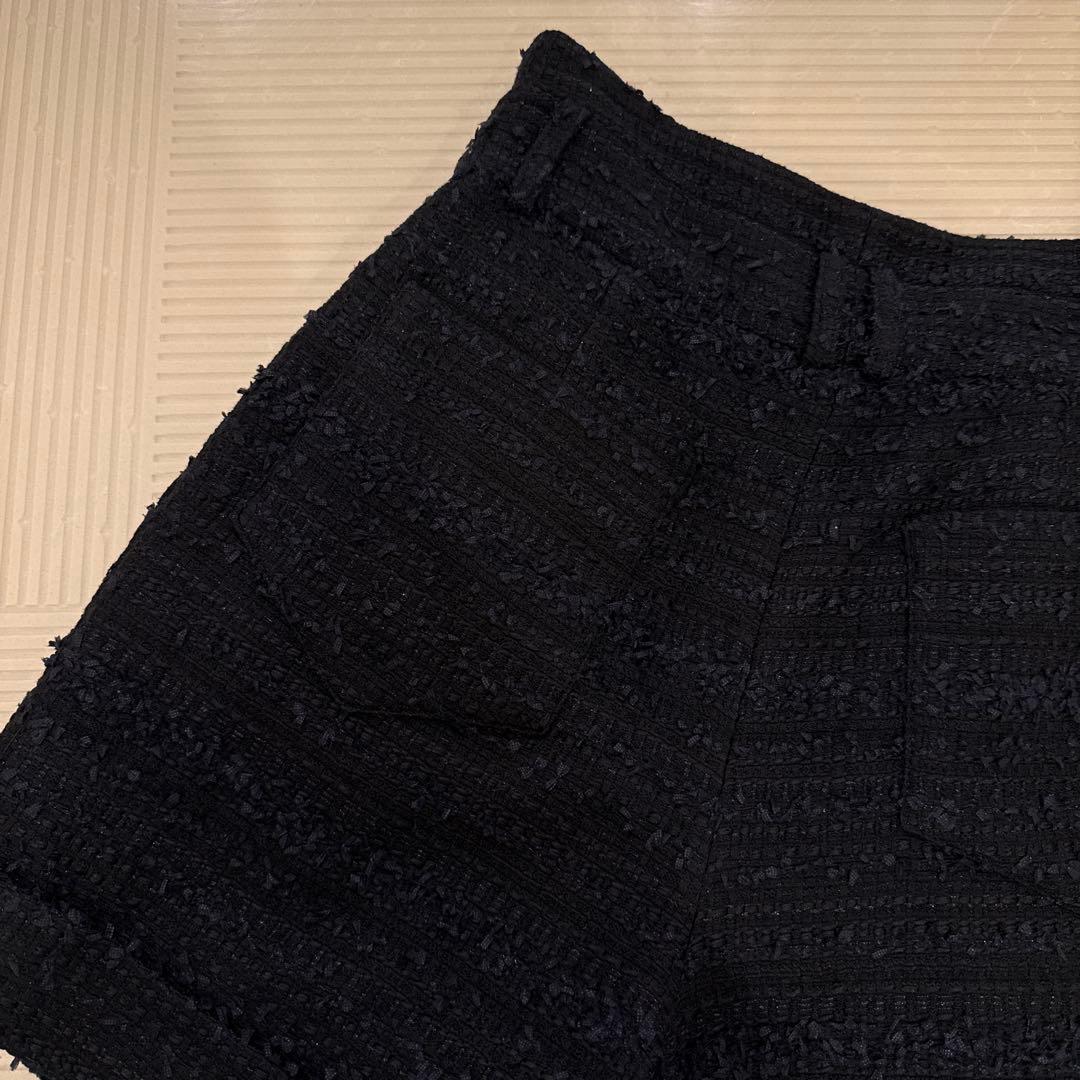 【美品】BALMAIN(バルマン)ツイード ハイウェスト ショートパンツ 34
