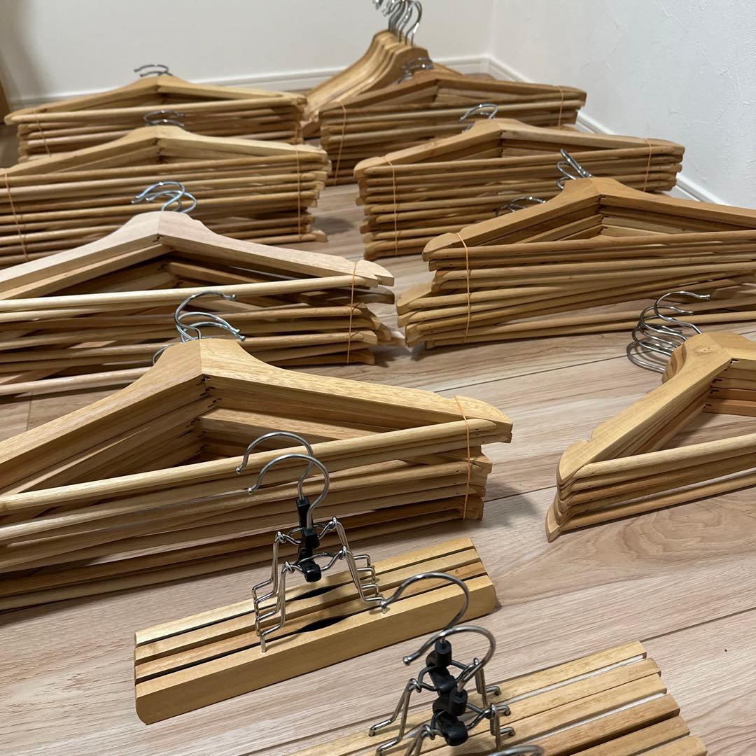 専用IKEA 木製ハンガー85本