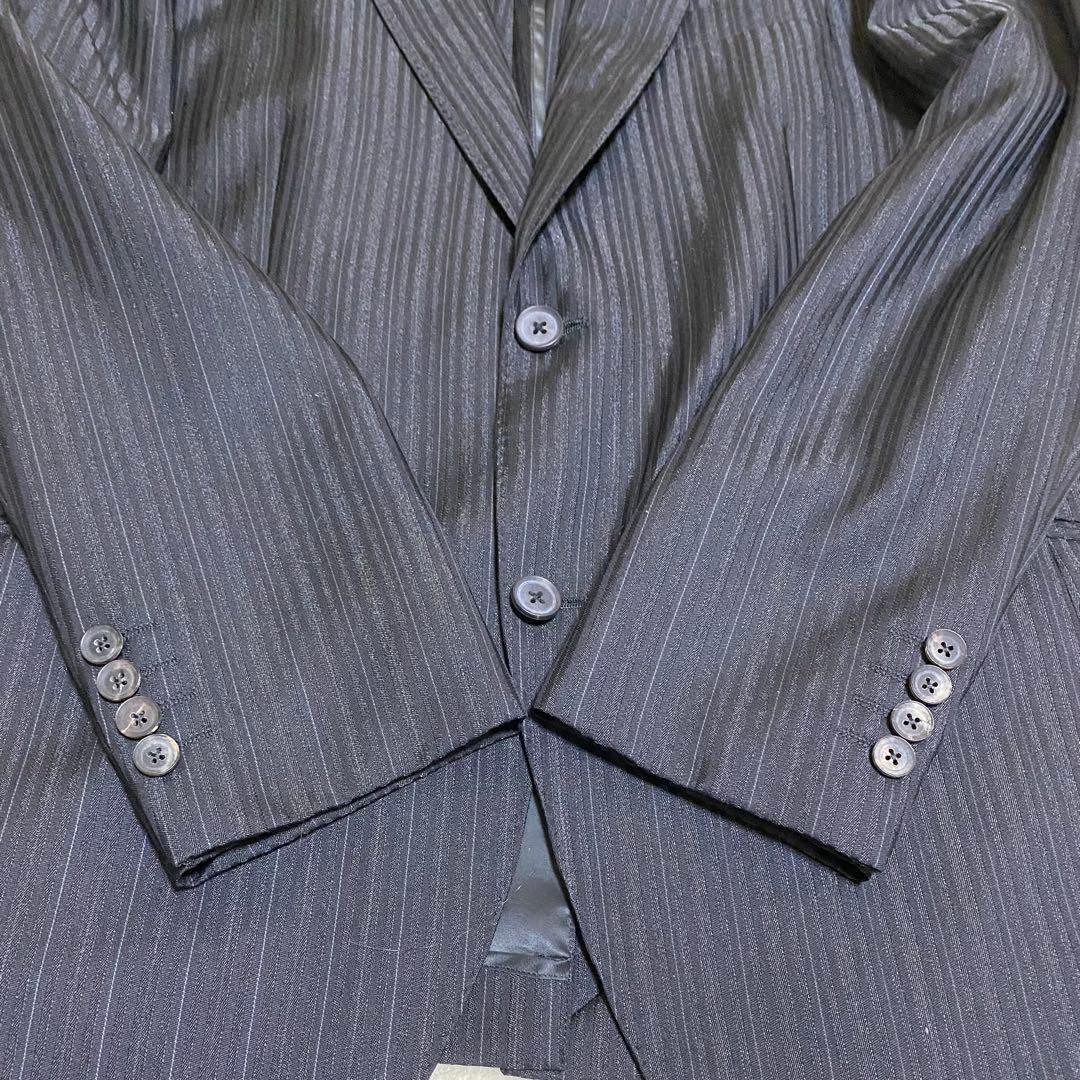 【美品✨】MEN’S TENORAS セットアップ スーツ 3ピース 黒 LL