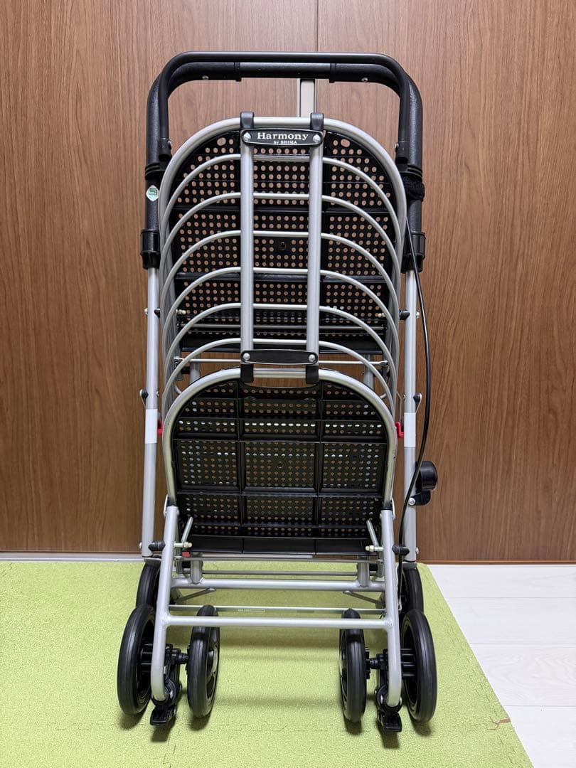 [美品]島製作所 SHIMA ハーモニー AL 防水バッグ付き　シルバーカー