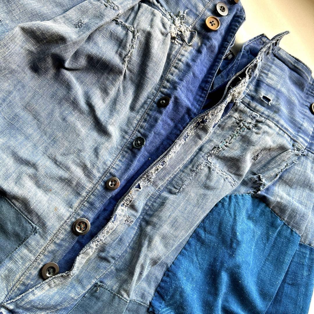 40s インディゴリネン パンツ マキニョン フランス vintage 30s