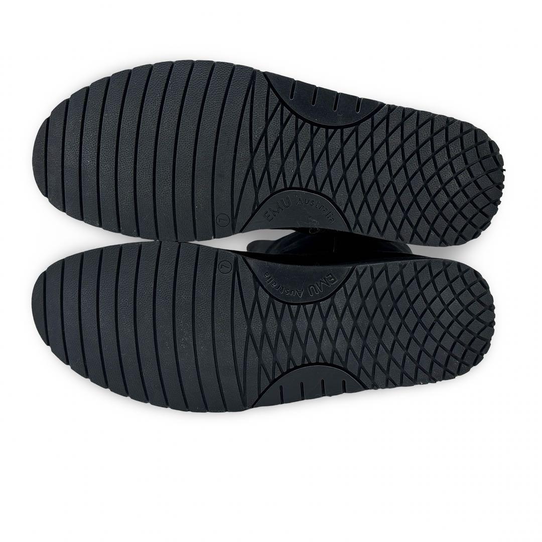 未使用新品】EMU エミュー　ロングブーツ レザー　スエード　中ボア　黒