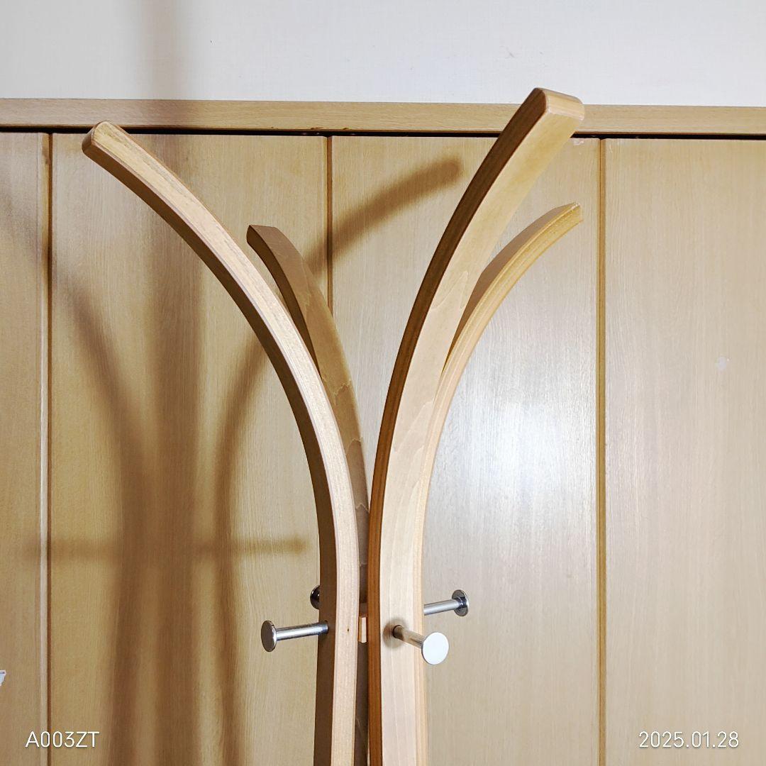 アクタス風 ポールハンガー コートハンガー 木製 北欧 モダン 曲木 4本脚