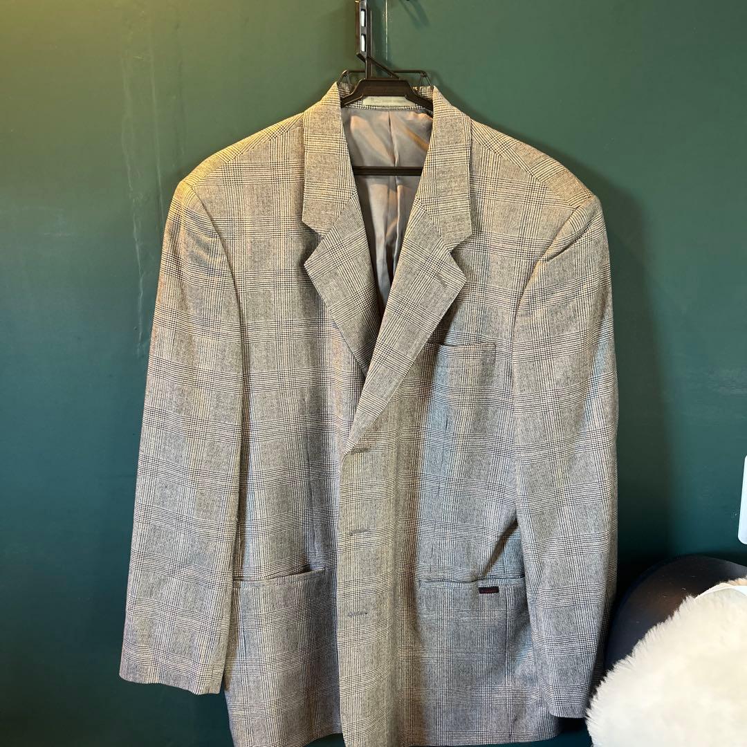 P. SPORTS グレー チェック柄 テーラードジャケット