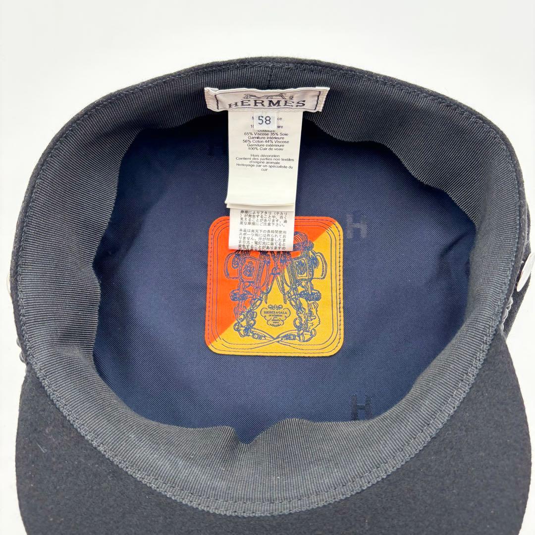 極美品 エルメス セリエ ドーヴィル カシミヤ キャスケット ブラック