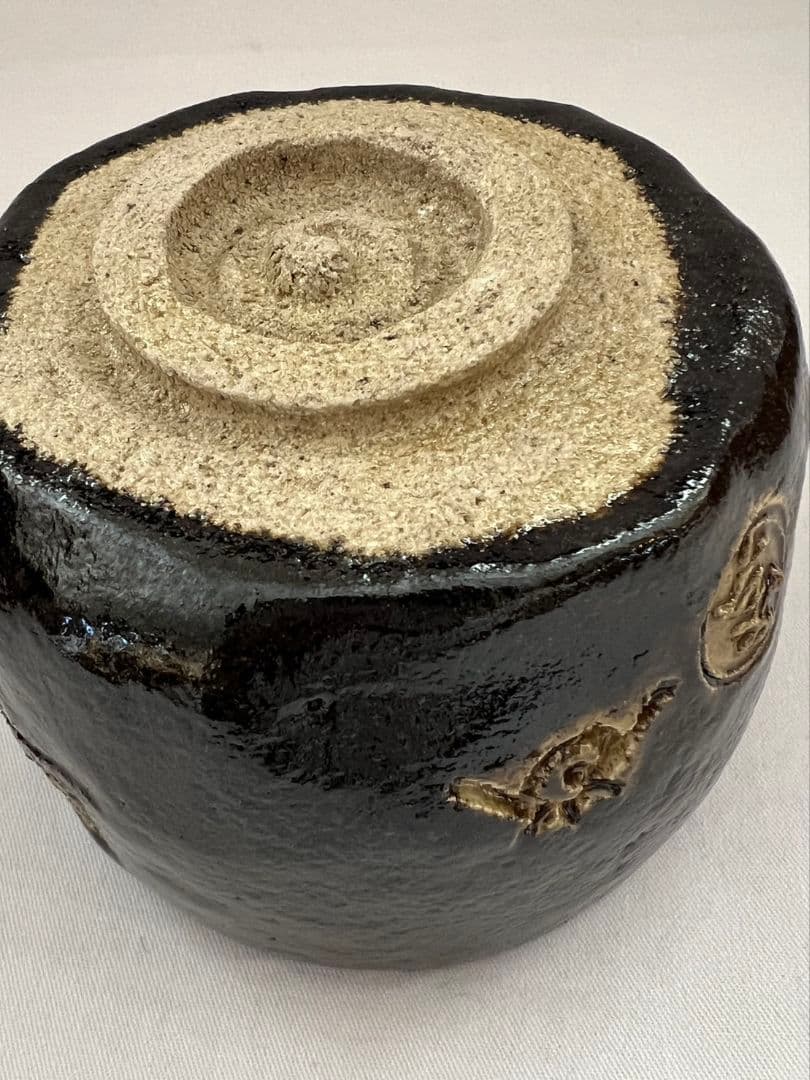 紫野焼 黒楽茶碗 馬の字 15の内 大徳寺 管長 小田雪窓 箱書 茶道具