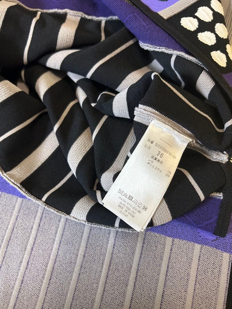 美品★ ミックスドットジャカードニットワンピース