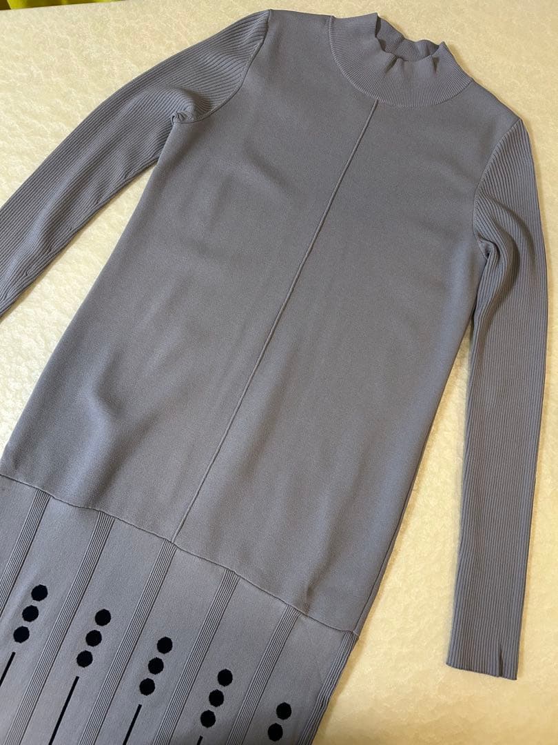 美品★ ミックスドットジャカードニットワンピース