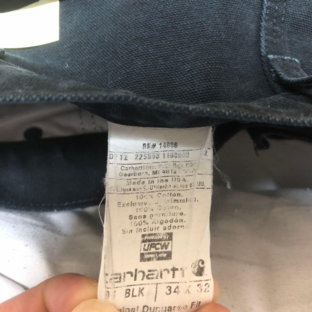 雰囲気○ 34x32 carhartt ダブルニーペインターパンツ ブラック