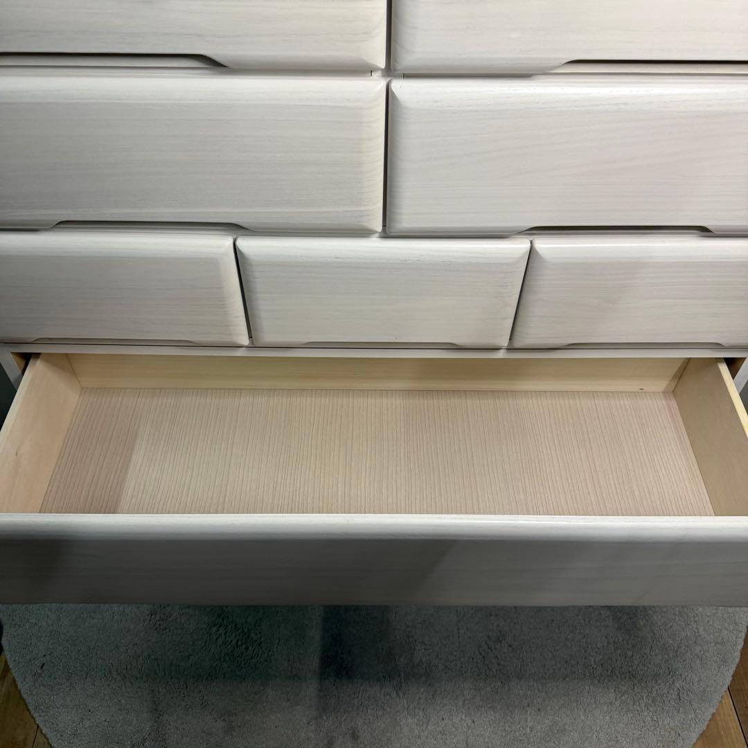 【492】ホワイト 木製 チェスト 10引き出し