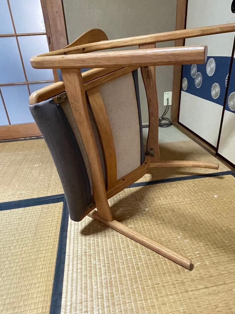 昭和レトロ　リクライニングチェア　1人掛け椅子　布張り