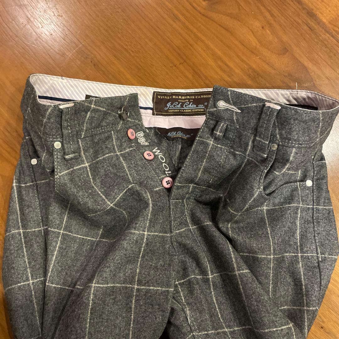 グレー チェック柄 スラックス