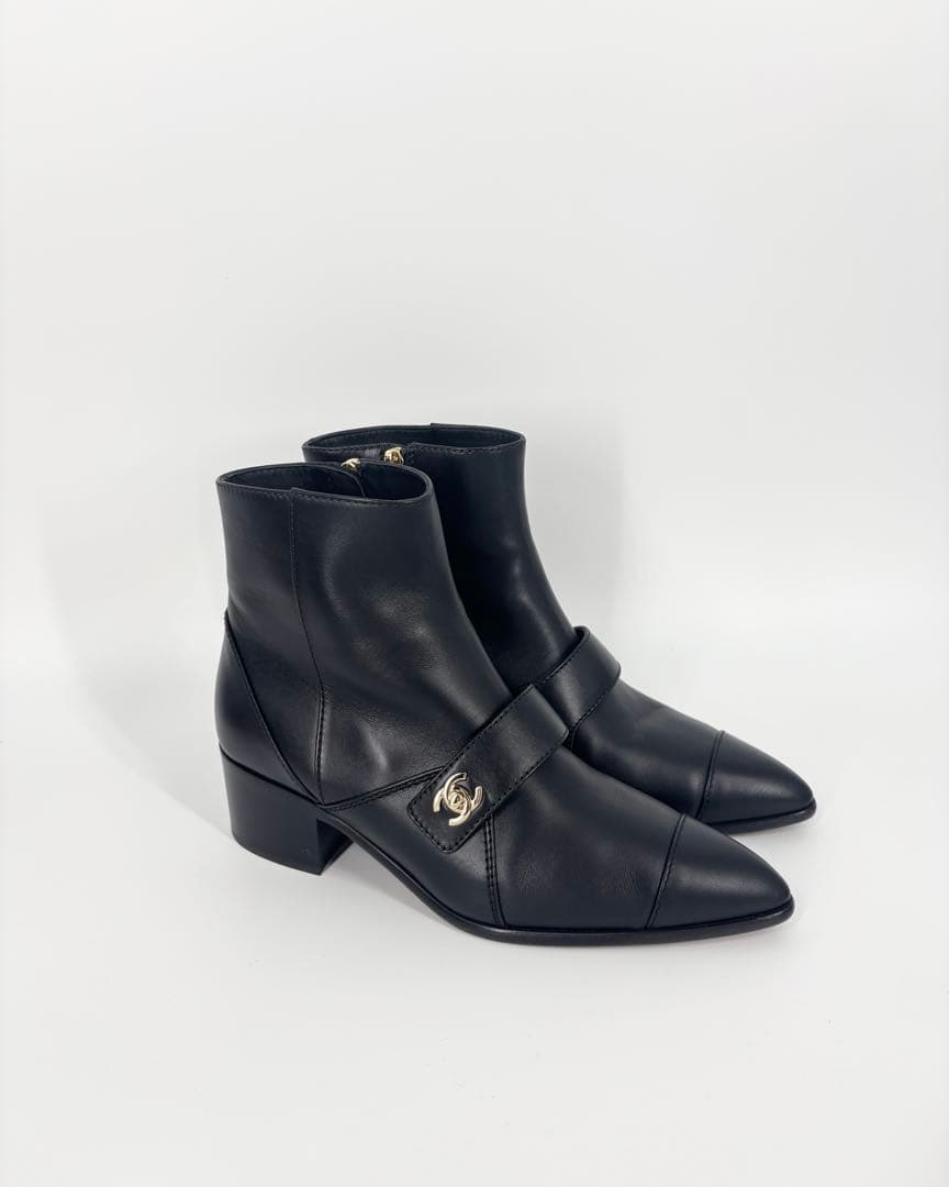 【CHANEL】新品！ショートブーツ　ココマーク　25cm 21AW ブラック