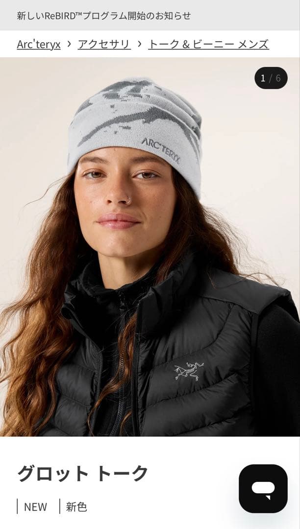 Arc'teryx グロットトーク ビーニーDK ALPINE ROSE