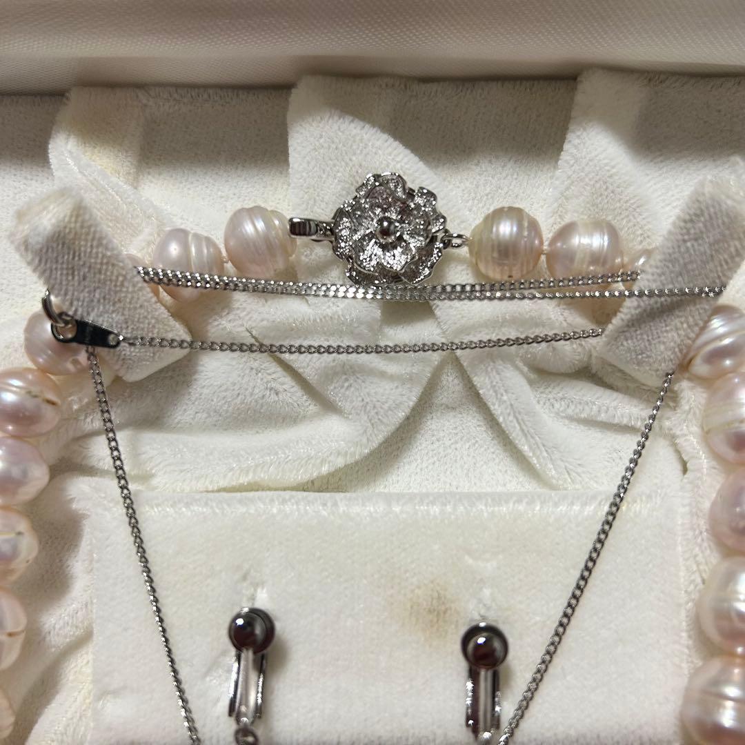 真珠 ネックレス イヤリング ブローチ　ペンダント　セット