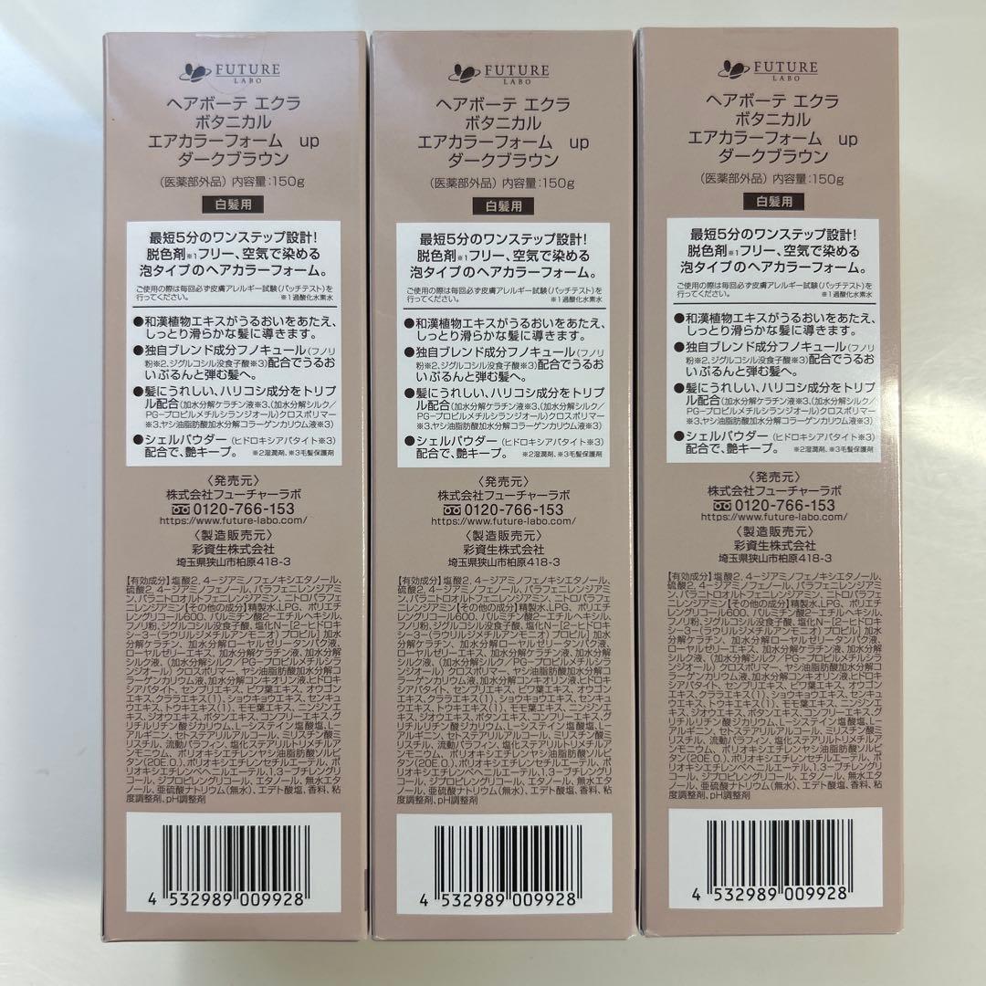 ヘアボーテエクラボタニカル エアカラーフォーム up ダークブラウン3本