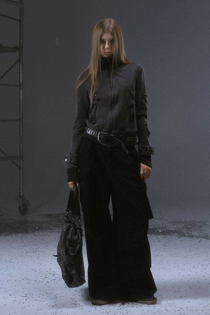 ジャケット・アウター suede punk ribbed bomber jacket archive