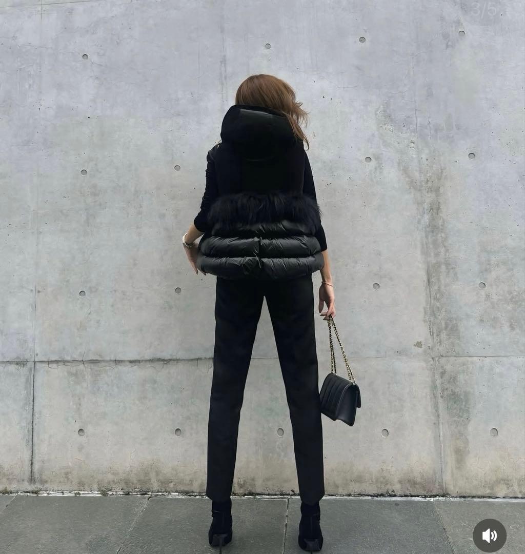 売約済　ESMOK ベルベットファー付きダウンベスト