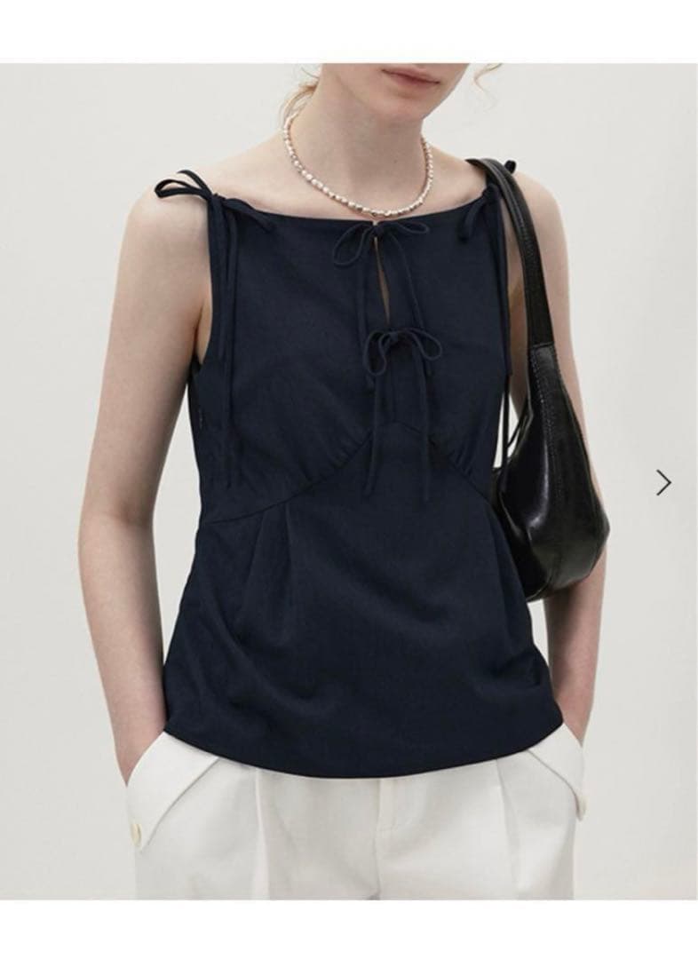 Fano studios ボートネック フロントリボン キャミソールトップス