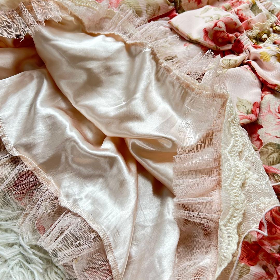 リズリサ 花柄 ピンクリボン フリル レース キャミソール y2k 平成 ギャル