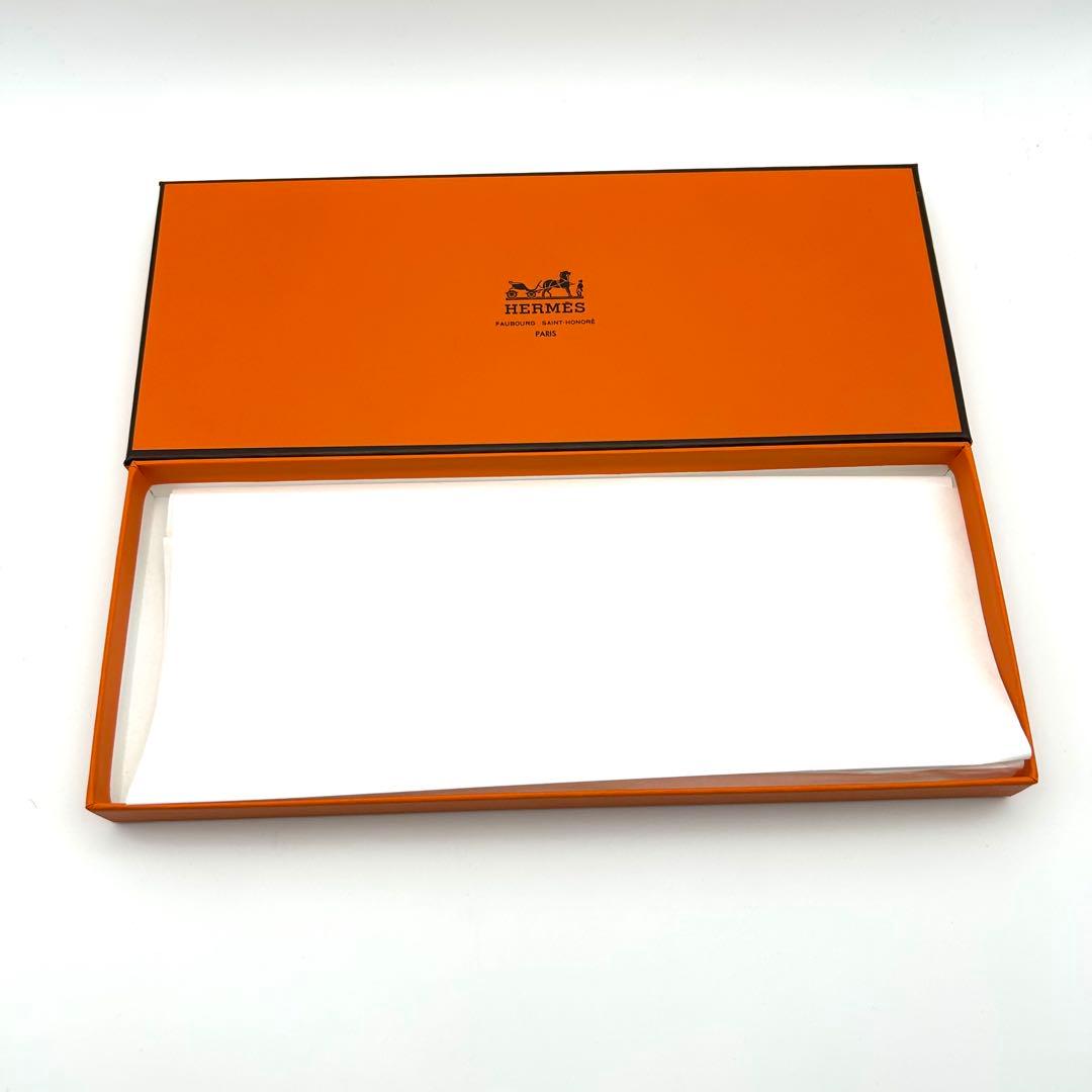 エルメス HERMES ハンカチ ブルー 大判 タグ付き 未使用 箱あり