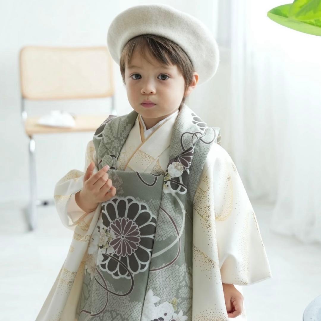 【8/16-17限定】 utatane 七五三 ひよこ商店 被布着物　3歳男児