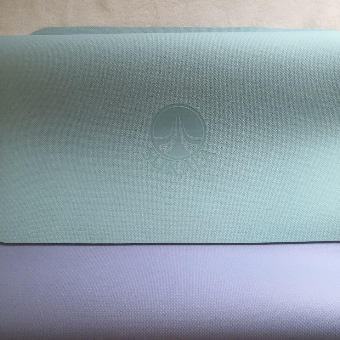 美品SUKALA ヨガマット 水色・紫色 収納バッグ付き