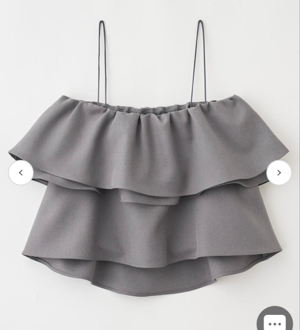 【ルーニィ　lounie吉田理紗さんコラボ】ラッフルデザインビスチェ　グレー