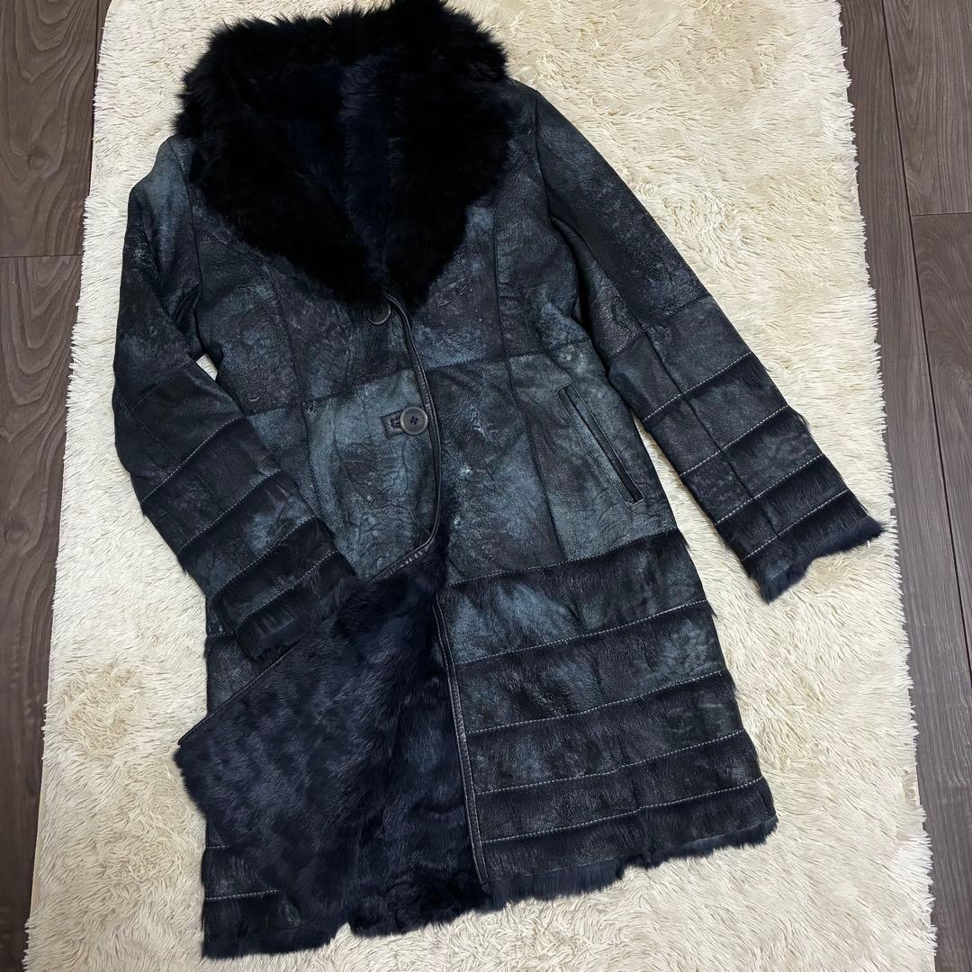 Rusty Rouge 兎革 スペインラビット ブルーフォックス 毛皮 コート