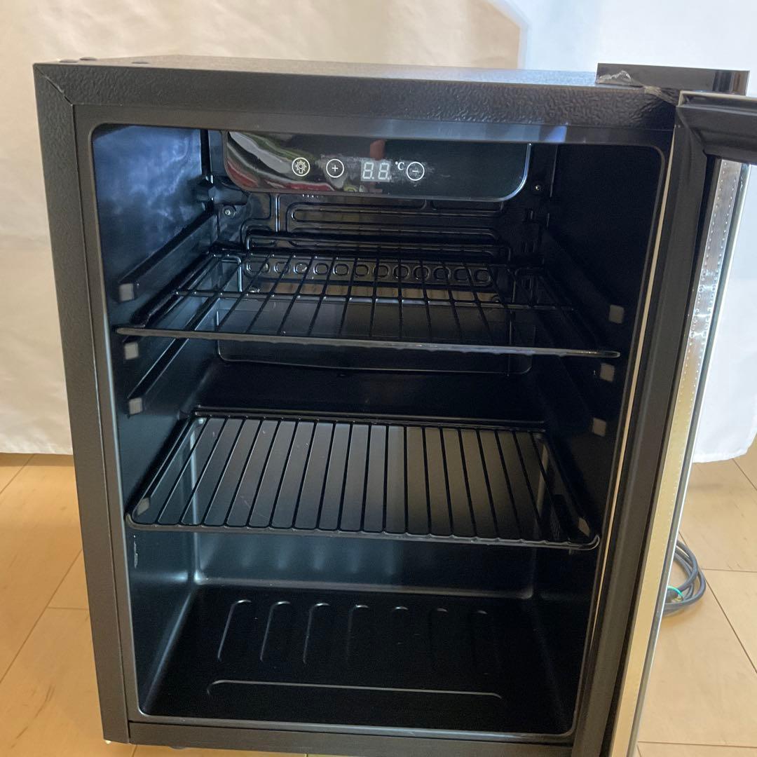 Shelddi 冷蔵庫 48L 小型 コンプレッサー式 透明ガラスドア