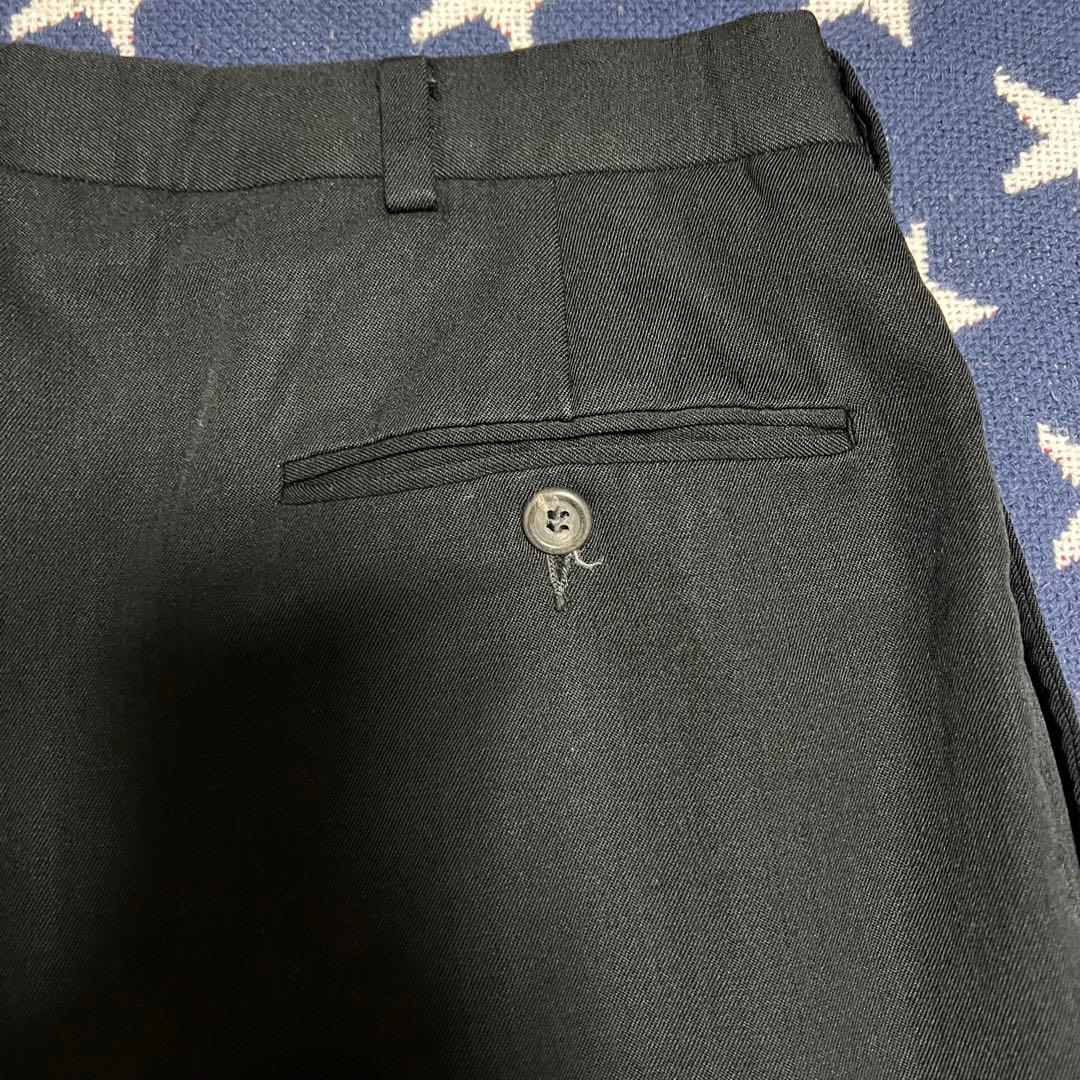 90s Ralph Laurenラルフローレン レーヨン 2タック 黒スラックス