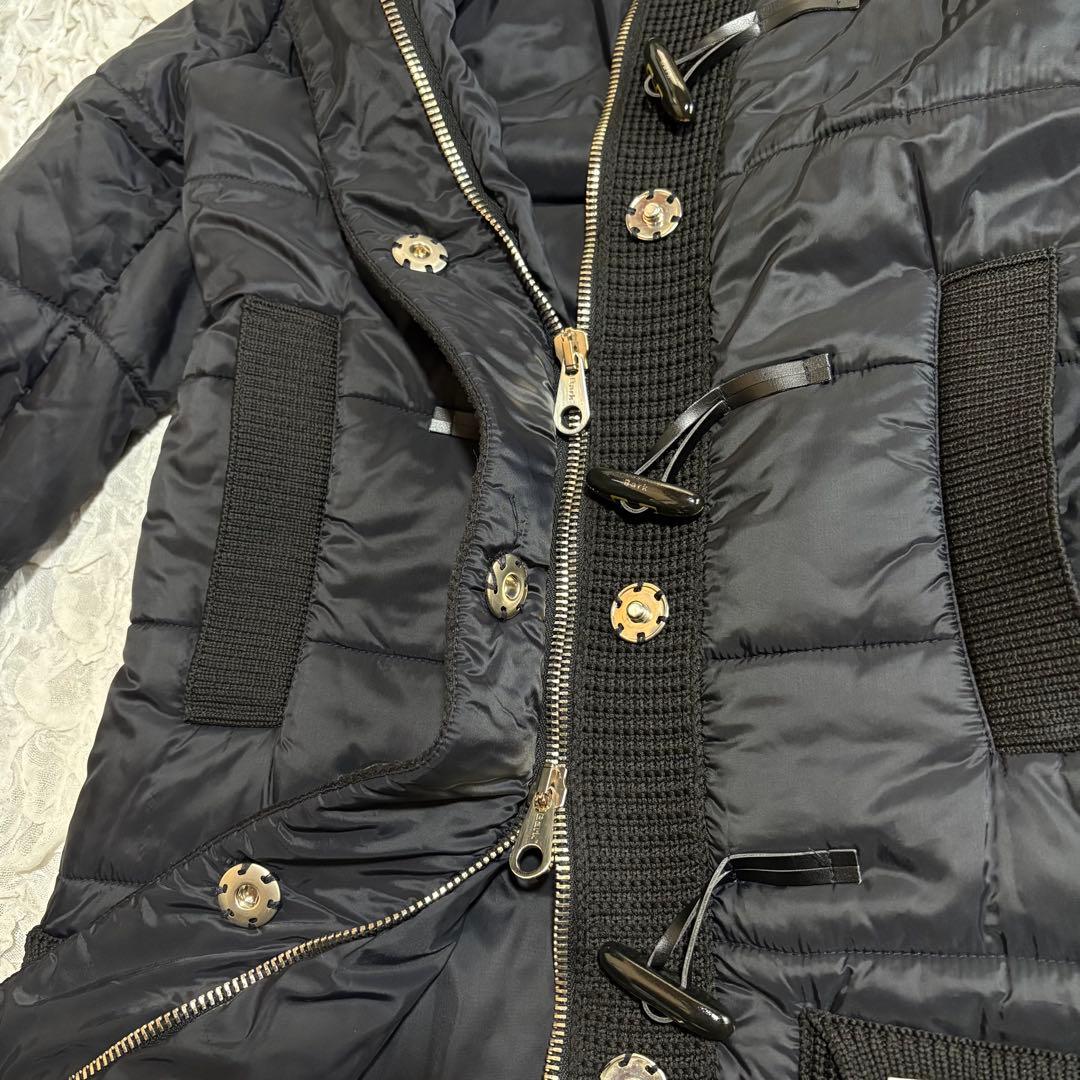 美品　バーク　サーモア 中綿ジャケット ニット切替　フード　洗える　イタリア製