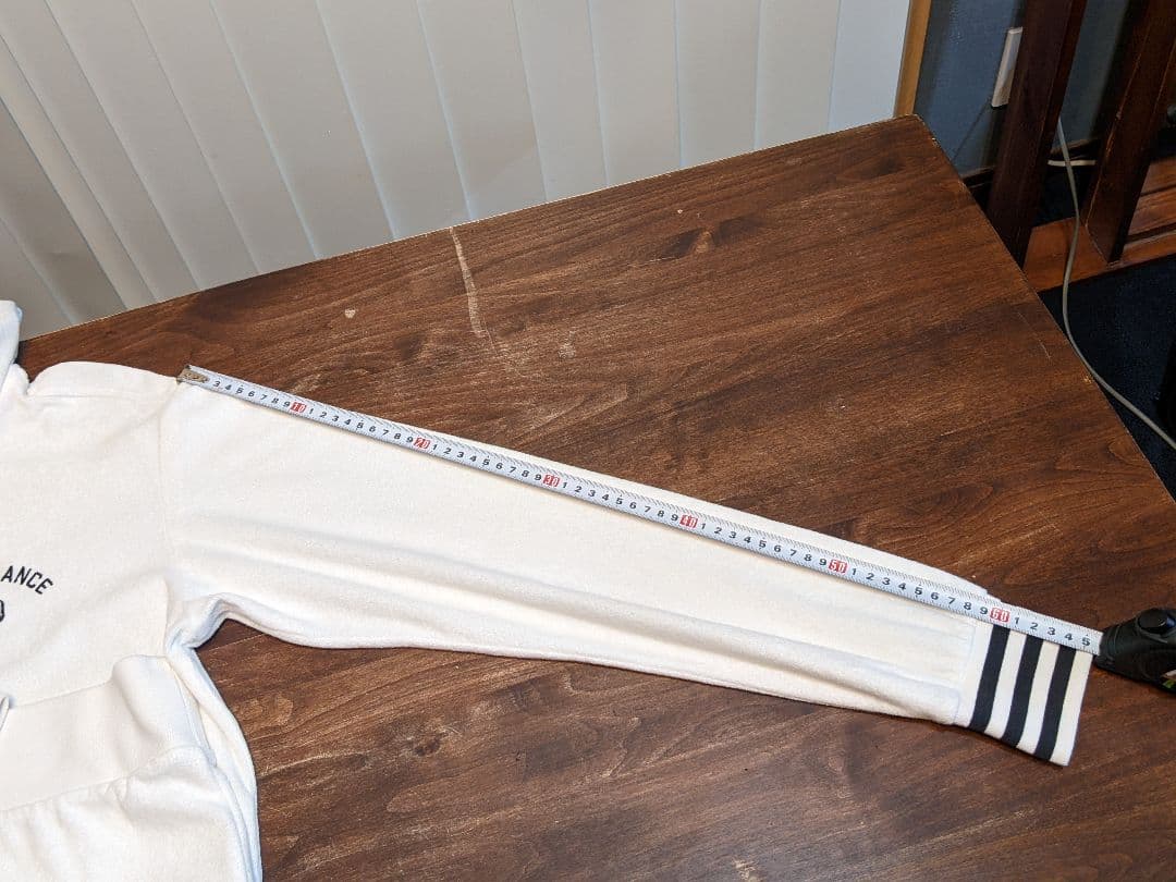 ニューバランス　ゴルフ　フルジップ　パーカー　パイル地　ボーダー　ジャケット　白