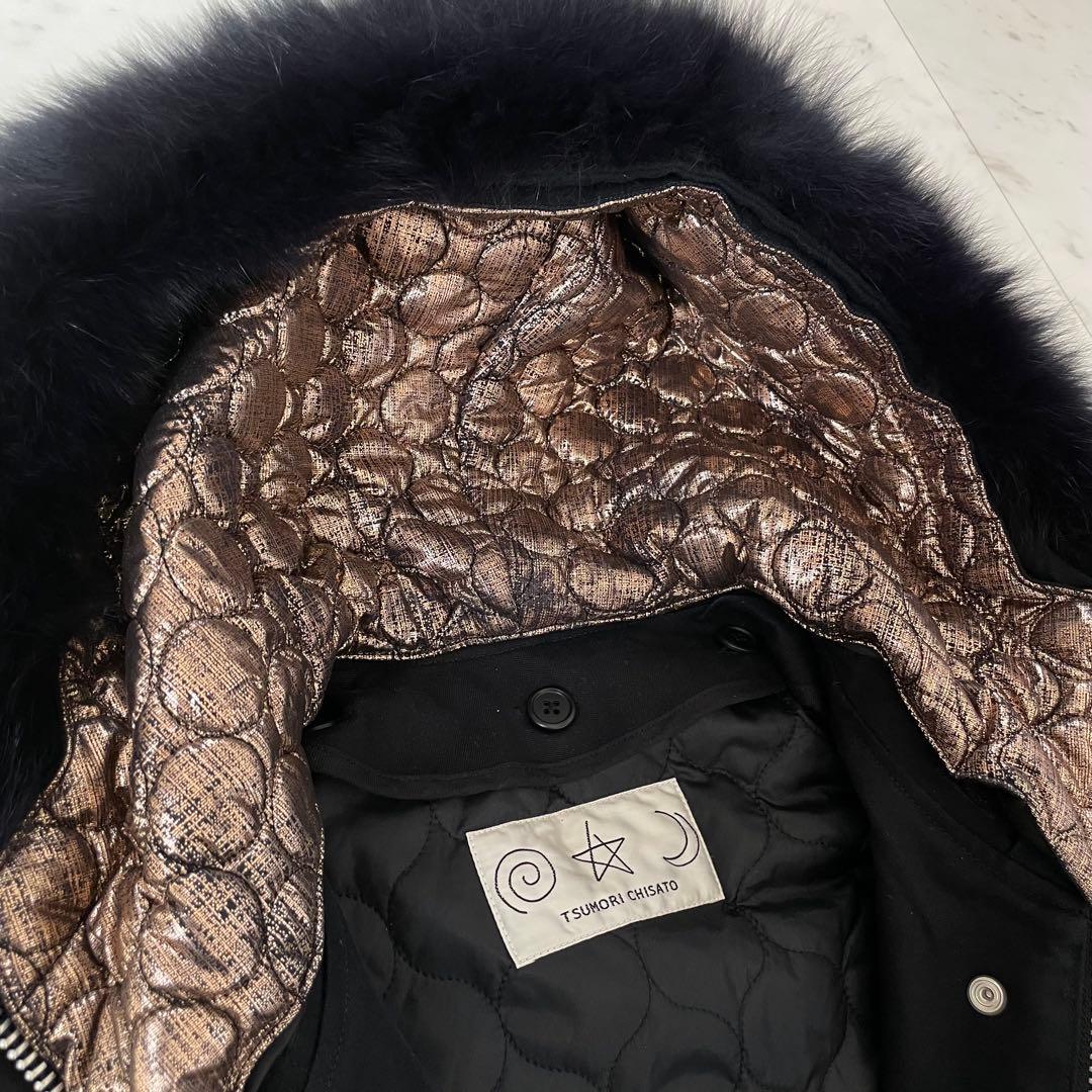 美品✨ツモリチサト アマモールモッズコート フォックスファー ライナー ブラック