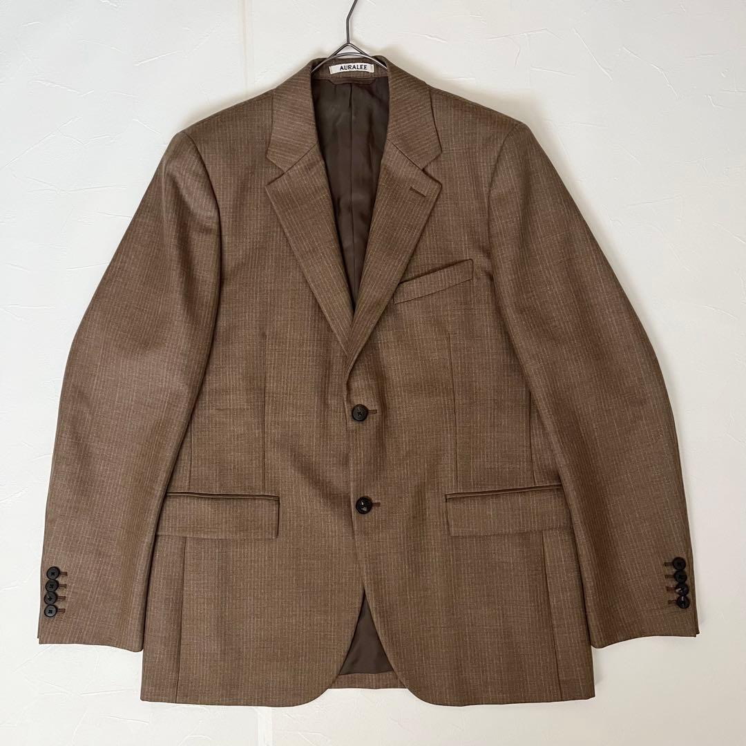 【美品】 AURALEE テーラードジャケット ウール ブラウン