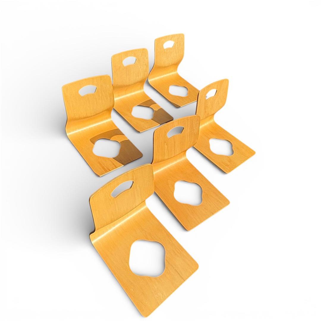 不二貿易　木製 座椅子 6脚セット 天然木 曲木 和モダン