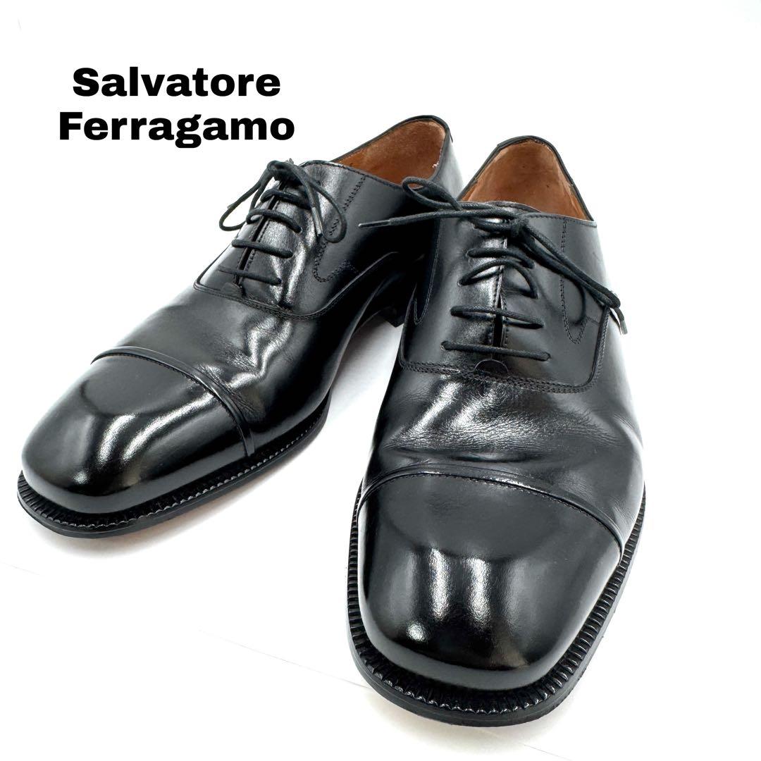 【美品】Ferragamo ドレスシューズ ストレートチップ ブラック 26㎝