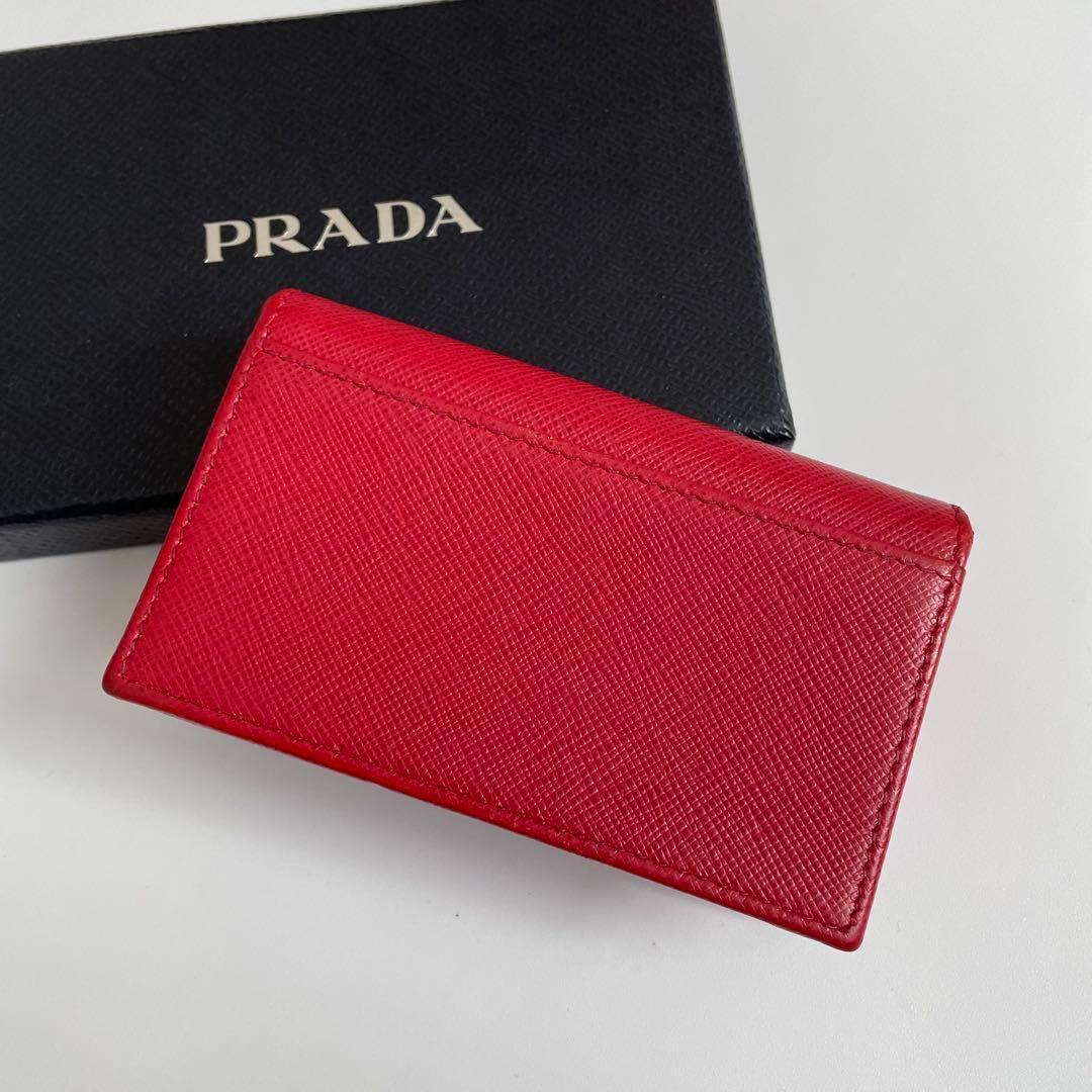 【極美品】プラダ 名刺入れ カード入れ サフィアーノレザー 赤 1MC122