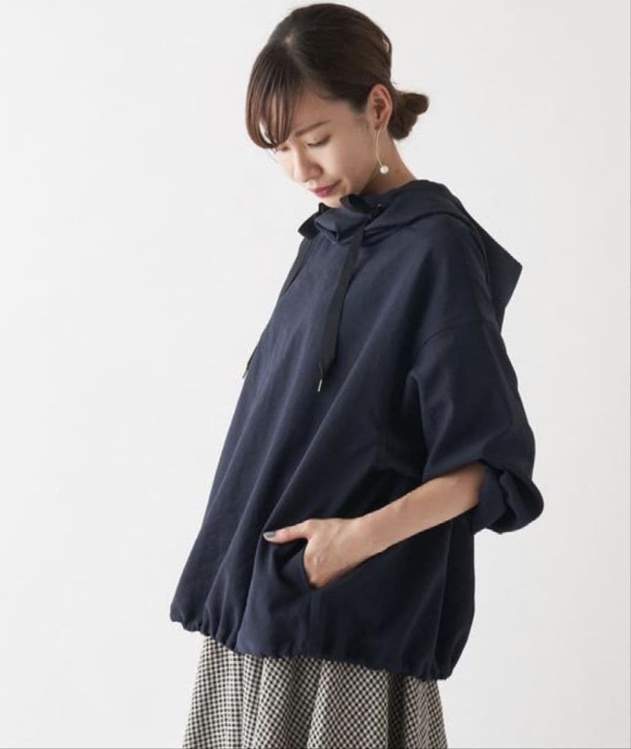 【なあ様】ビアズリー　パーカープルオーバー　ネイビー