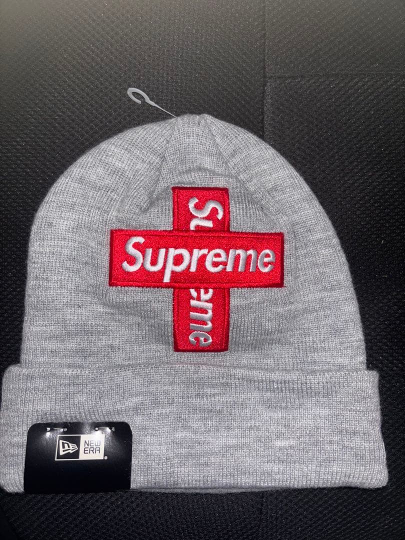 supreme クロスボックスロゴ　ビーニー　ニット帽　ボックスロゴ　キャップ