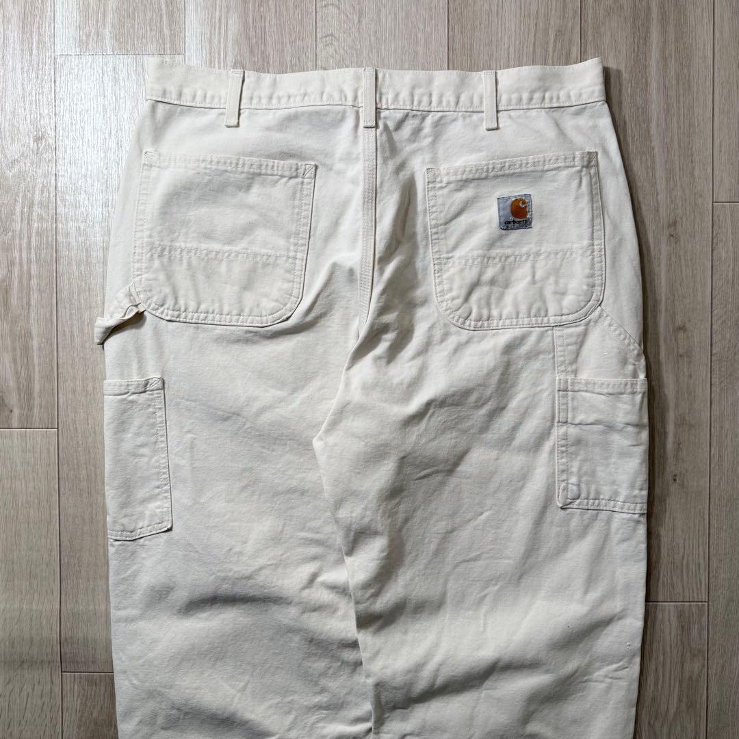 USA製！カーハート ダブルニー ダックパンツ 生成り ナチュラル W36