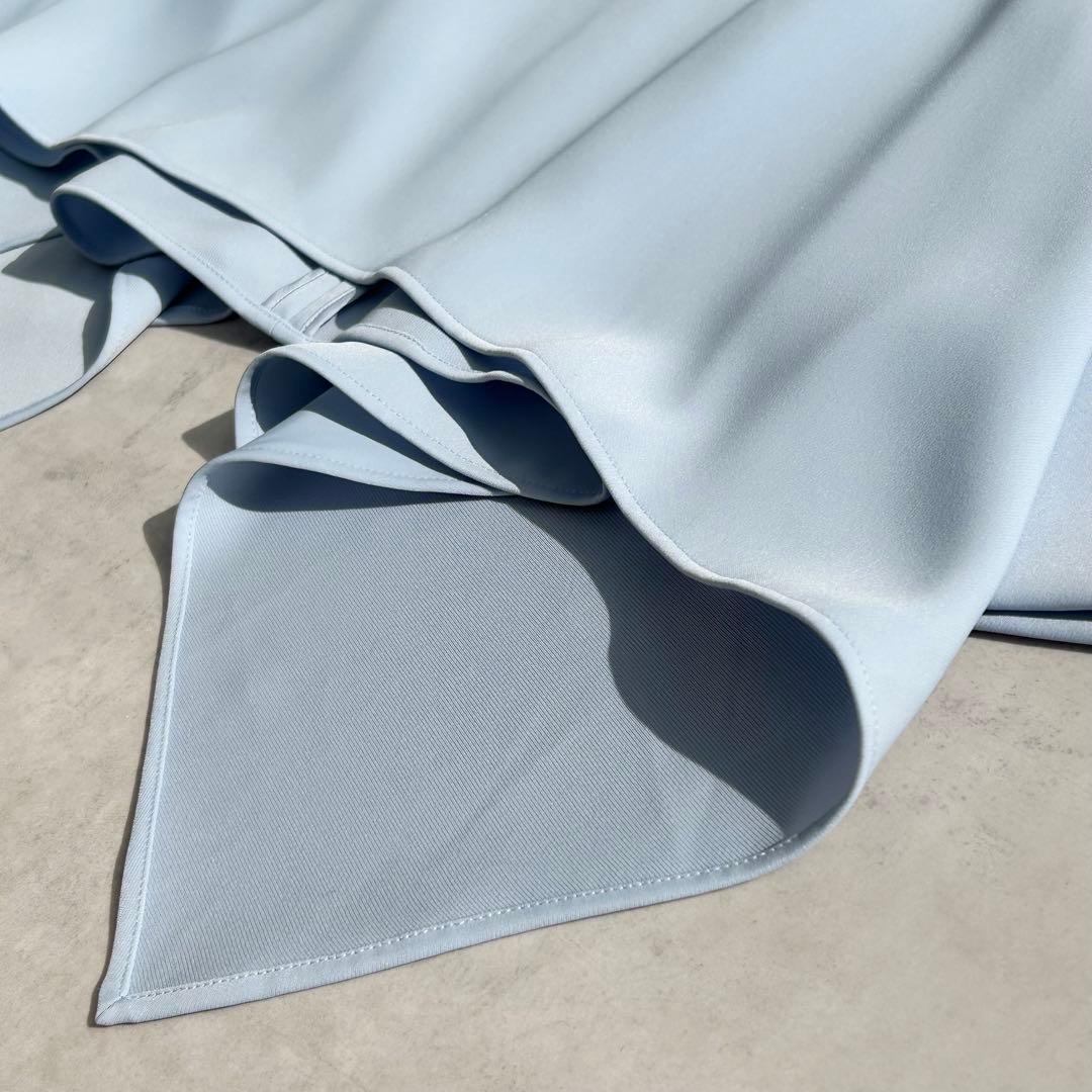 ヨーコチャン　フレアポイントヘムブラウス　ブルー　2023年製　定価7.7