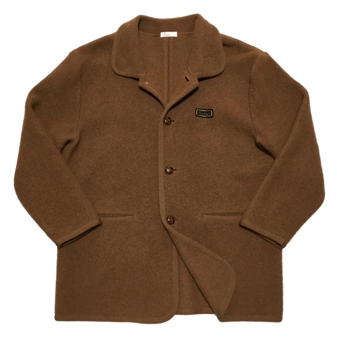 Papas パパス ボイルドウール カバーオールジャケット ブラウン
