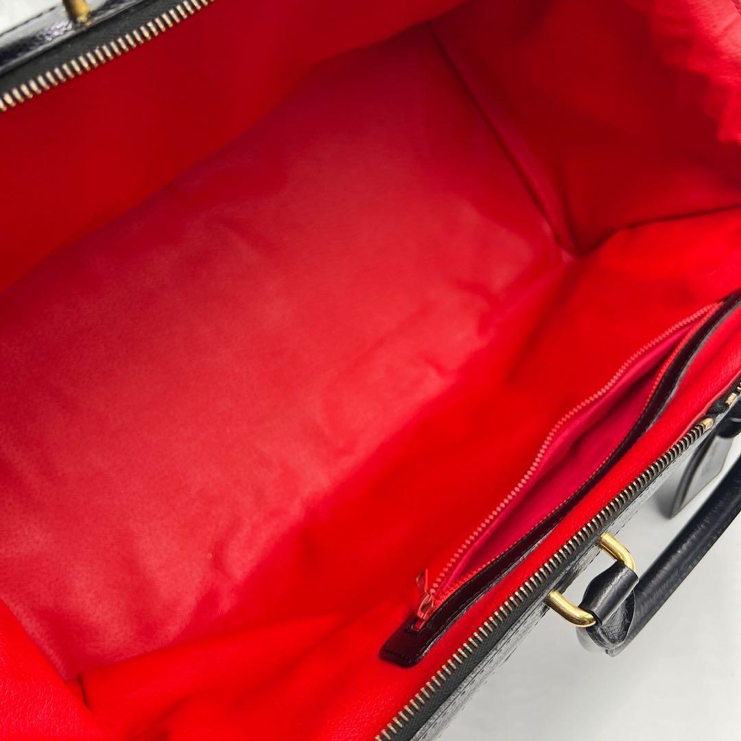 オールド　セリーヌ　ボストンバッグ　旅行カバン　大容量　ブラック　レザー