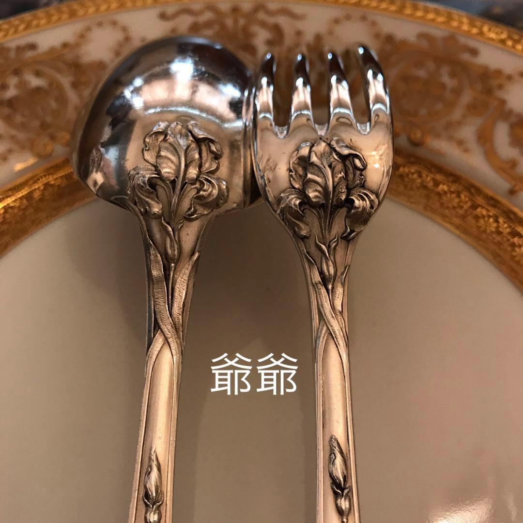 ☆御追加／ピュイフォルカ アイリス／純銀 ディナーフォーク＆スプーン 各１本