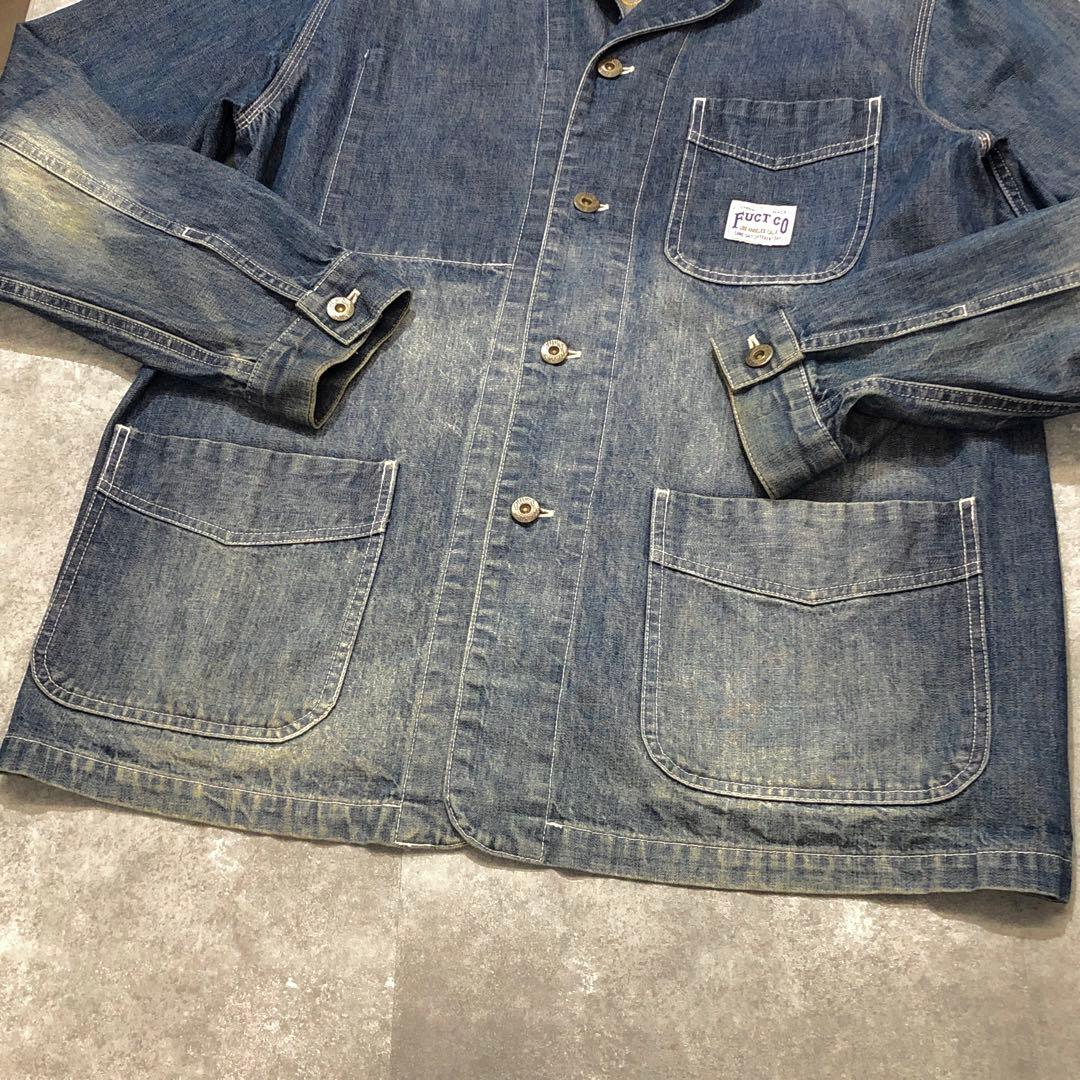 FUCT SSDD デニム カバーオール M ファクト 刺繍 インディゴ