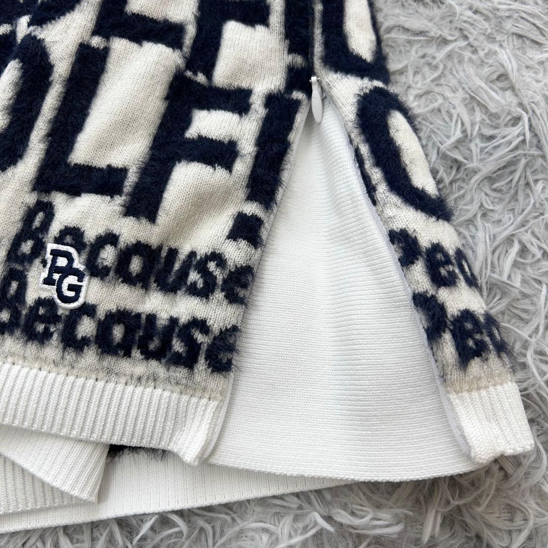 新品　パーリーゲイツ　パーカー　ニット　スカート　ウール　ウエストゴム　サイズ2