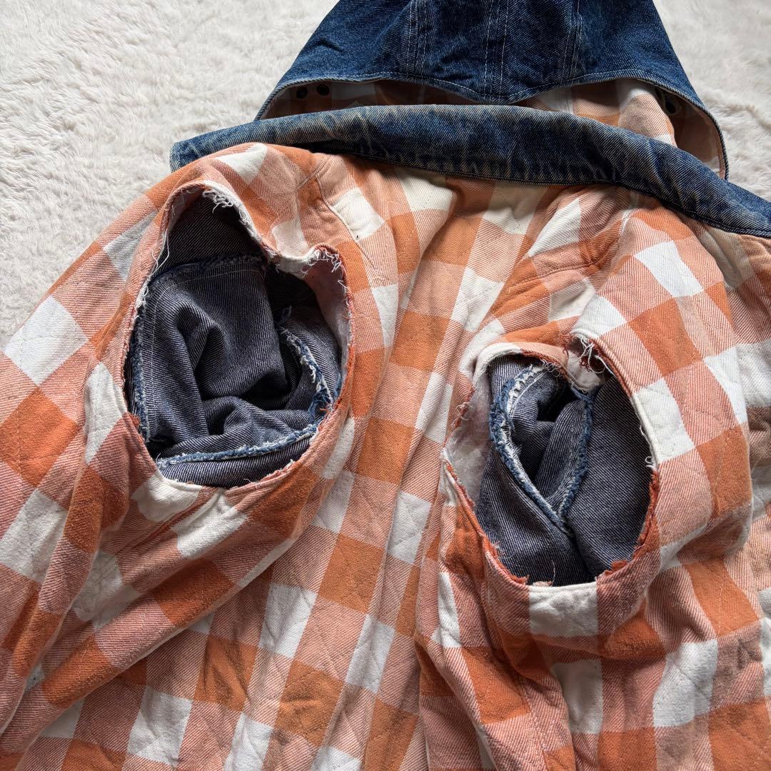 【美品】ピンクハウス デニムフライトジャケット デカロゴ フリル