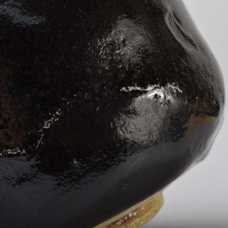 Mena　茶道具　佐々木昭楽作　ノンカウ　黒楽茶碗　共布共箱　V　7515