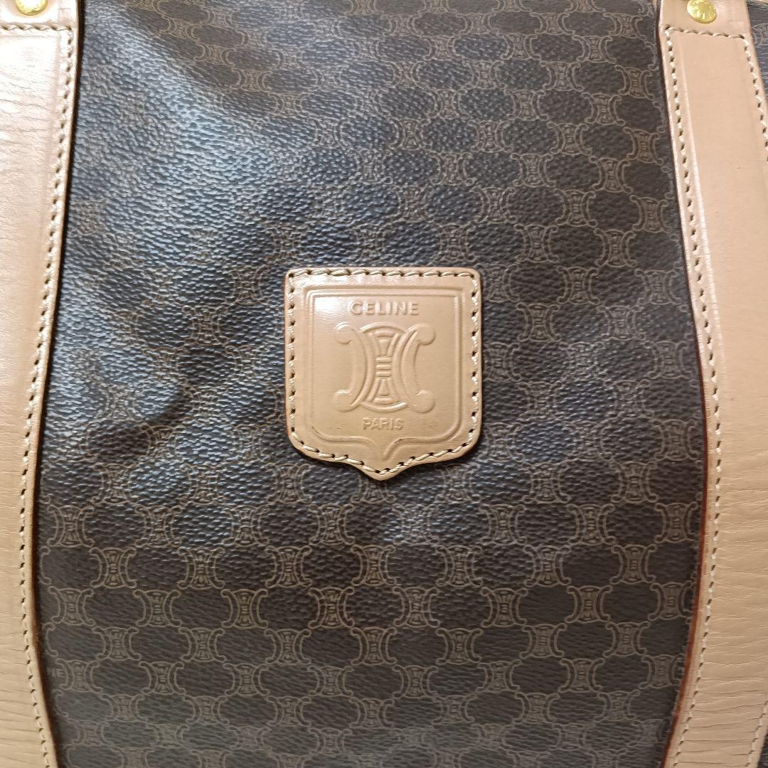 セリーヌ トリオンフ マカダム柄 ボストンバッグ 大容量 パドロック付